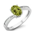 thumbnail image 2 of 1.20 Cts Oval Peridot 925 Sterling Silver Solitaire Accent Woman Halo Mother's Day Gift Ring, 2 of 4