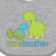 thumbnail image 4 of Inktastic Dinosaur Little Brother Green Boys Baby Bib, 4 of 4