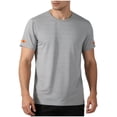 thumbnail image 3 of Ceisia Men's Short Sleeve Performance T-Shirt Solid Color Athletic Outdoor Running Gym Top Moisture Wicking Quick Dry Crewneck Gifts for Father Gray 5X, 3 of 5