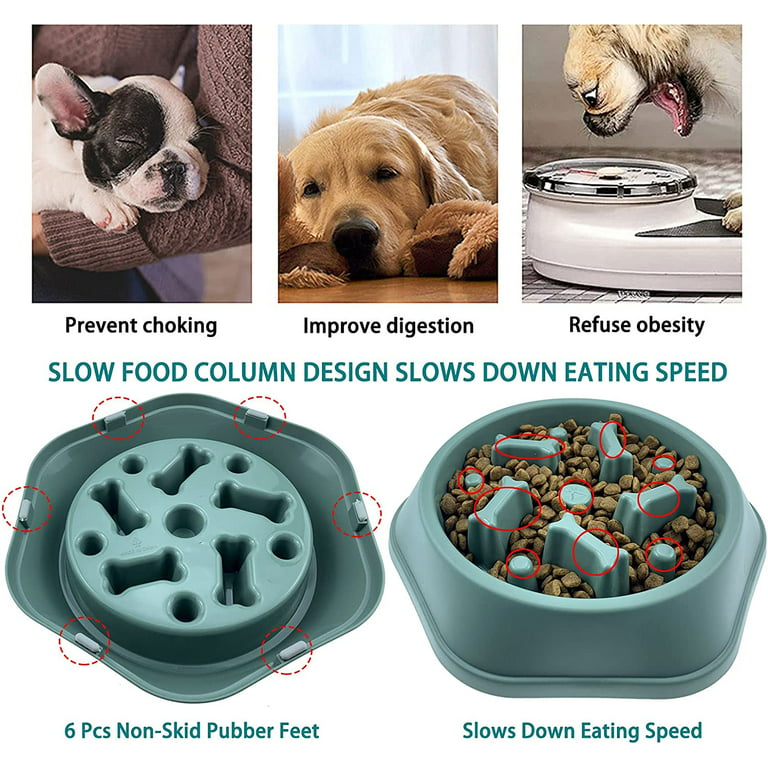 Slow Feeder Dog Bowls Insert, Cuttable Dog Slow Feeder with Suctions, Slow  Eating Feeder Insert for Large Small Breed, Medium Size Dogs, Anti-gulping  Cat Slow Feeder Grey 