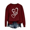 thumbnail image 5 of Zedker Fashionable Heart-Shaped Prints womens Sweatshirt Casual Crewneck Long Sleeve Fall and Winter Thermal Pullover Tops,Wine,S, 5 of 7