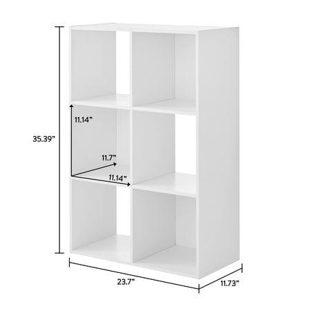 MAINSTAYS 6 CUBE STORAGE ORGANIZER, WHITE