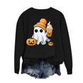 thumbnail image 5 of Enjoytime Halloween Sweatshirt for Women Casual Pullover Crewneck Sweatshirts Fall Cute Ghost Graphic Long Sleeve Plus Size Tops, 5 of 5