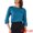 Peacock Blue, variant on Women's Satin Boat Neck 3/4 Sleeve Business Shirt S White