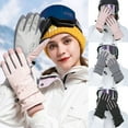 thumbnail image 4 of GENEMA Women Winter Waterproof Touchscreen Snow Gloves Floral Embroidery Thermal Insulated Warm Non-Slip Outdoor Cycling Snowboard Mittens, 4 of 15