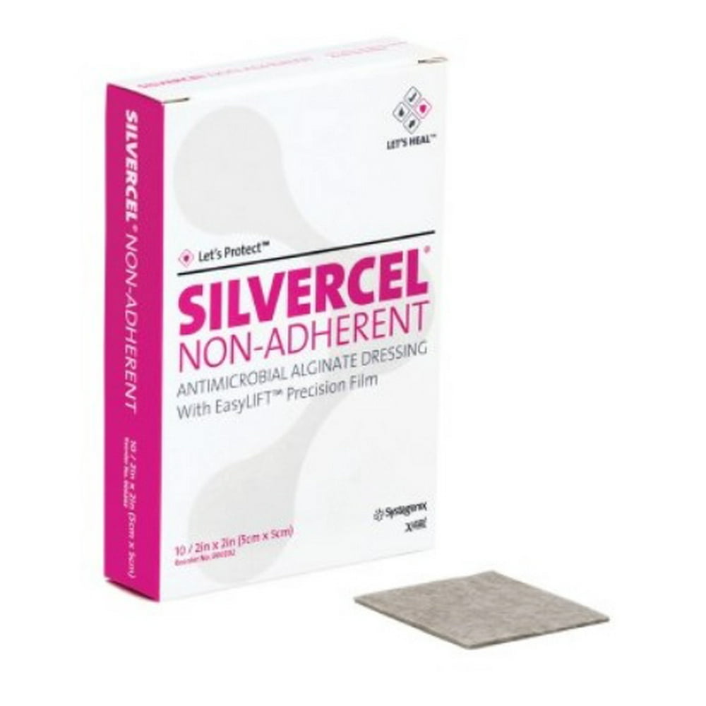 SILVERCEL Antimicrobial Alginate Dressing, Silvercel Drsng 2X2in, (1