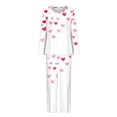 thumbnail image 4 of Rciityk Plus Size Pajamas for Women Set Valentines Day Lounges Cute Heart Print Crew Neck Long Sleeve with Pants Pjs Sets Ladies Pajamas Sets, 4 of 6