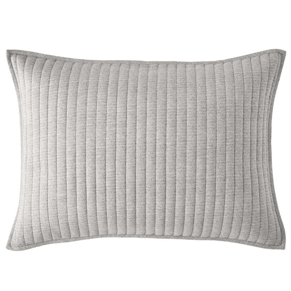 Mainstays Cotton-Rich T-Shirt Soft Jersey Pillow Sham Bedding, Standard/Queen, 1 Pack, Gray