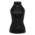 thumbnail image 5 of AOOCHASLIY Womens Tee Clothes Women's Shimmer Flashy All Sequins Embellished Sparkle Vest Tank Tops, 5 of 8