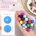 thumbnail image 2 of Uxcell 60 Pcs Cuentas de Silicona, Cuentas Redondas Focales de 15mm Color Caramelo a Granel para Llaveros Pulseras Collares Bolígrafos Suministros de Manualidades DIY, Azul Mate, 2 of 7