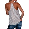 thumbnail image 5 of Txlixc Chaleco de cuello en V profundo, tirantes, blusa de lentejuelas sin mangas, blusa de ocio Txlixc  moda, 5 of 5