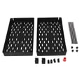 thumbnail image 1 of 2 Tier Widened Storage Cart with Grid Basket Floor Portable Organizer Shelf for Office Dormitory, 1 of 5