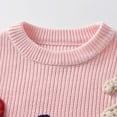 thumbnail image 5 of IVEYRTF Children's Knit Sweater Round Neck Fashion Casual Fall Winter Tops Soft Warm Long Sleeve Blouses for Boys and Girls 1-7 Years(Pink,3 Months), 5 of 6