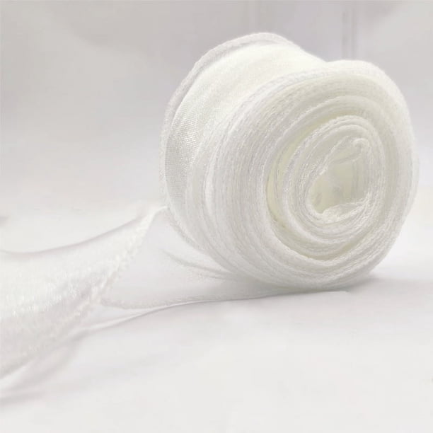 Paquete de material para ramo de hilo de cola de pez de 4 cm, cinta ondulada, moño, horquilla, tocado, cinta de embalaje