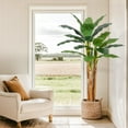 thumbnail image 5 of Luku Artificial Banana Tree with Grey Planter, Faux Silk Banana Leaf Plant for Indoor Outdoor Tropical Decor, 5 of 8