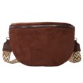 thumbnail image 2 of husxh Women Trendy Crossbody Bag Pu Leather Chest Bag Stylish Hobo Bag Solid Color Half Moon Crossbody Bag Adjustable Wide Strap Ladies Commuting Bag, 2 of 9