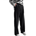 thumbnail image 2 of Pantalones de Traje de Pierna para Mujer, Pantalones Largos Informales de Negocios con Cintura Holgada y Corte Holgado Negro M, 2 of 10