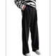 thumbnail image 2 of Pantalones de Traje de Pierna para Mujer, Pantalones Largos Informales de Negocios con Cintura Holgada y Corte Holgado Negro M, 2 of 10