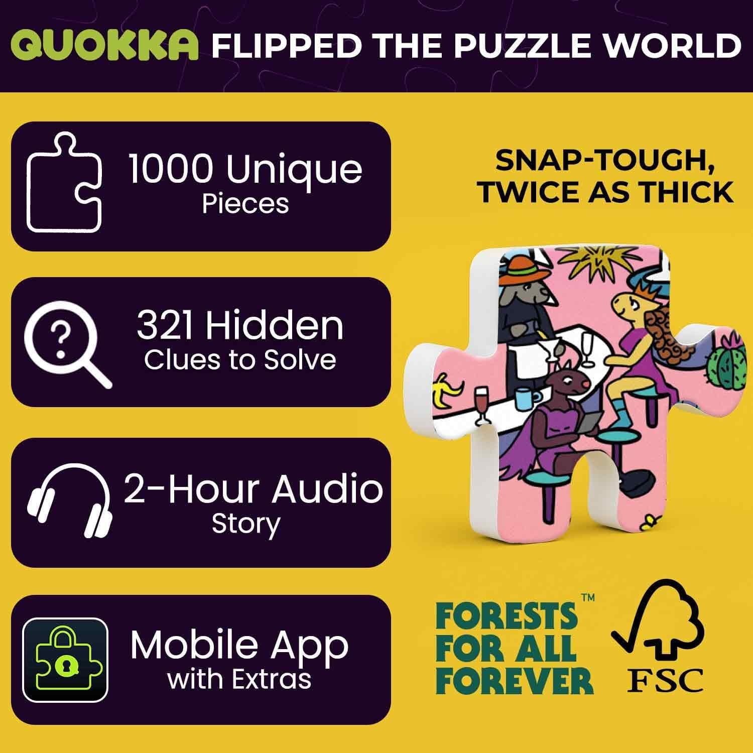 Quokka 1000 Piece Puzzle for Adult – Desert Whirl Jigsaw Puzzles with Hidden Secrets – Detailed Visual Puzzle Game