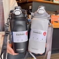 thumbnail image 3 of Termo de acero inoxidable de 1000 ml, gran capacidad, para exteriores, doble botella de agua aislada al vacío para hombres, deporte térmico, 3 of 6