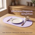thumbnail image 3 of REGALWOVEN 6 Pack Silicone Placemats for Kitchen Dining Table Decor Washable Heat Resistant Table Placemats Wipeable Table Mat Purple 21*11in, 3 of 7