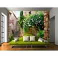 thumbnail image 2 of Dundee Deco Summer Garden Medieval Town in Spain Wall Mural, 11'10" x 8'10", 2 of 3