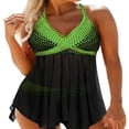 thumbnail image 1 of QJUHUNG Women Two Piece Swimsuit Tummy Control Bathing Suits Tankini Top with Sporty Shorts Plus size, 1 of 4