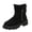 Black, variant on Black Women Casual Fleece Lined Fabric Ankle Boots Side Zipper Round Toe Thick Warm Winter Snow Shoes Outdoor Walking Comfortable Non Slip