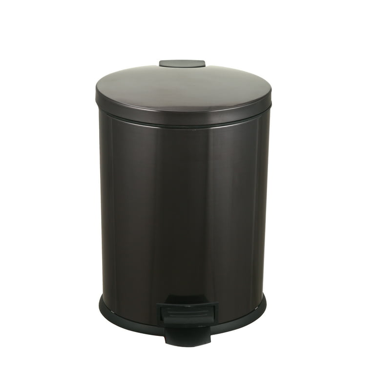 1.3 Gallon Stainless Steel Step On Trash Can Round/Oval, Silver