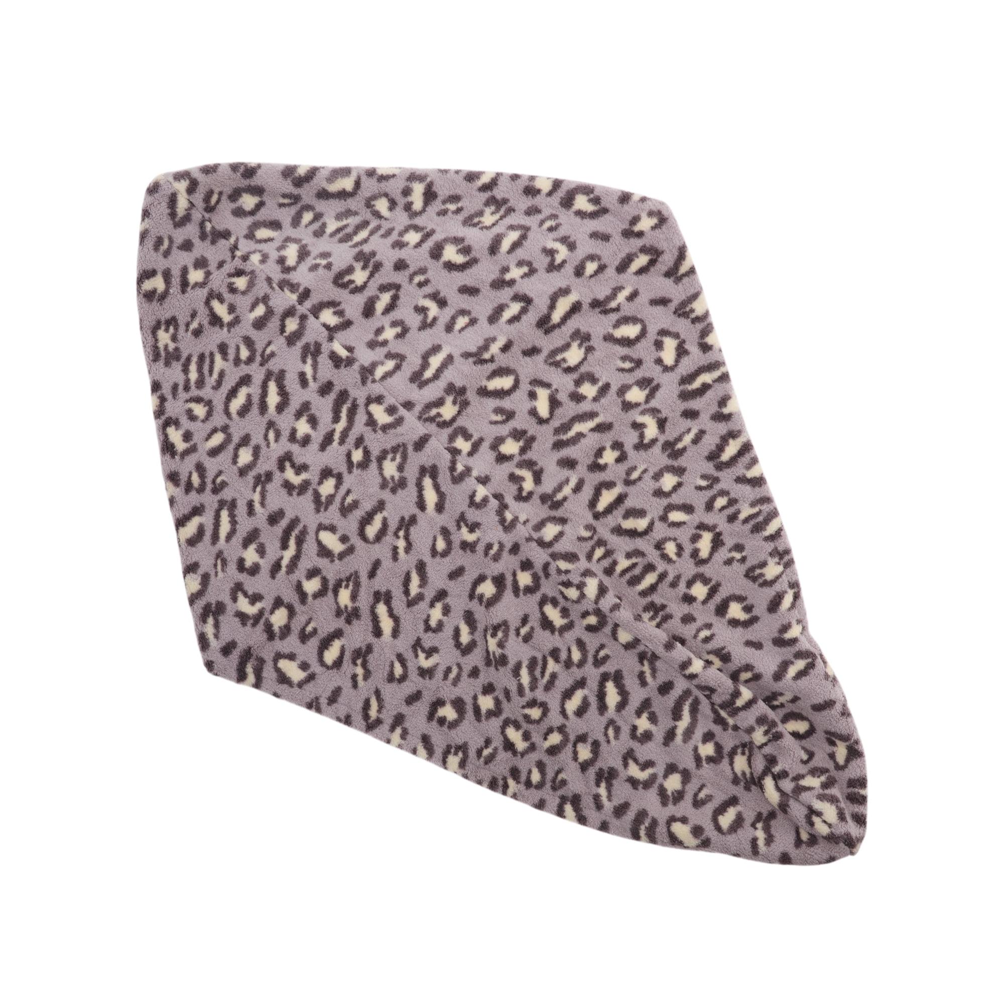 Unique Bargains Water Absorbent Leopard Print Hair Towel for Bathroom Hotel Light Purple