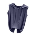 thumbnail image 2 of Babysbule Women's Summer Hoodie Vest Solid V-neck With Chest Pocket Sleeveless Womens Vest T-shirt Top Vest, 2 of 3