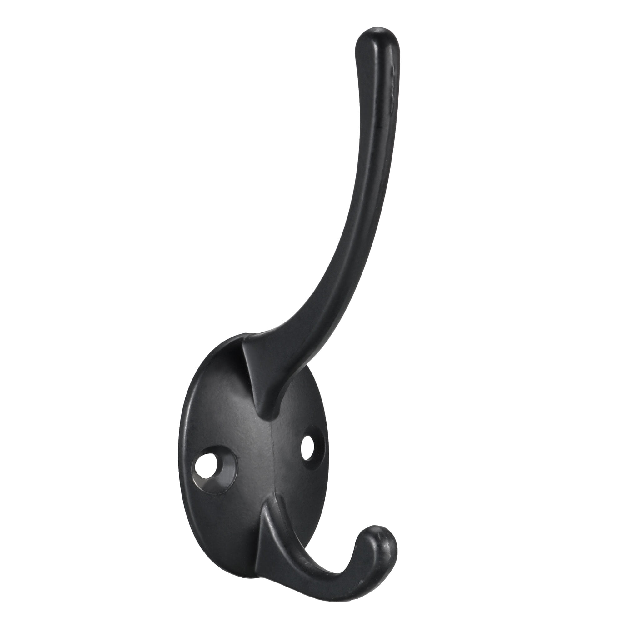 Dual Prong Coat Hooks Wall Mounted Retro Double Hooks Utility Black