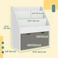 thumbnail image 3 of Qaba Kids Bookshelf with 3 Tier Display Shelves, Drawer for Nursery, Grey, 3 of 10