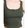 thumbnail image 4 of Square Neck Ribbed Buttoned Tank Top, 4 of 5