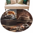 thumbnail image 2 of Coffee Beans 8' Round Area Rug, Brown Hot Cafe Latte Cup Drink Country Washable Non-Slip Large Circle Rugs for Living Room Bedroom, Soft Low Pile Rug Carpet for Dining Room Kitchen Farmhouse, 2 of 9