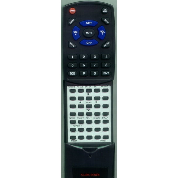 Replacement Remote for TOSHIBA 23306497, RT23306497, CT90159, 46H84, 57H84R, 34HF84, 65H84C, 30HF83, 46HM84, 57H84, 65H14, 46H84C, 51H83, 32HF73, 62H