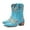 Light Blue, variant on Cowboy Boots for Women Fashion Embroidery Pointed Toe Low Heel Casual Mid Calf Booties
