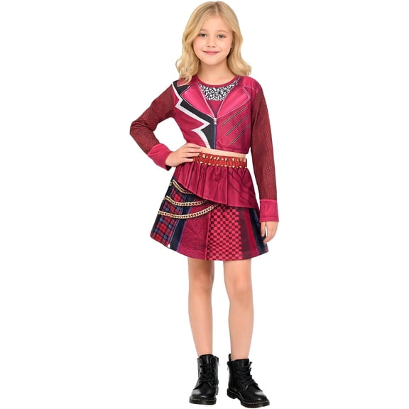 G'irls Long Sleeve Top & Skirt Princess Cosplay Sets, with Soft Breathable Fabric, Cute Everyday Outfit for Halloween Cosplay & Birthday Gift