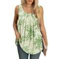 thumbnail image 5 of Uvplove Womens Summer Tank Tops Sleeveless Chiffon Blouse Loose Round Neck Casual Shirts,Leaves Green,S, 5 of 10