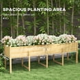 thumbnail image 4 of Outsunny Extra Large Wooden Planter Box with Legs & Drain Holes, Natural, 4 of 10