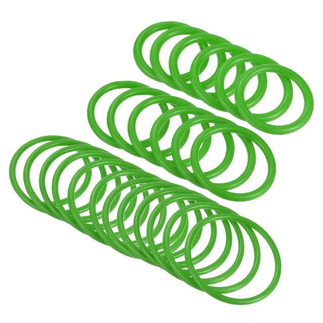 Unique Bargains 4cm 6mm 8.5cm Plastic Carnival Ringtoss Rings Game Hoop, Green 24 Pack
