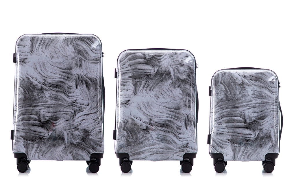 Multi-color Design ABS Hard Shell Lightweight with 360° Dual Spinning Wheels & Combo Lock - Includes 28", 24", 20" 3-Piece Luggage Set