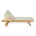 thumbnail image 5 of Mallorca 77.56"x23.62" Modern Classic Adjustable Acacia Wood Chaise Outdoor Lounge Chair with Cushion & Wheels, Light Gray/Natural, 5 of 9
