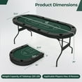 thumbnail image 3 of Gymax 8 Player Foldable Poker Table Portable Folding Texas Holdem Table w/Padded Rail Green, 3 of 9