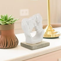 FRCOLOR Ceramic Couple Sculpture Sculptures Home Decor Lovers White