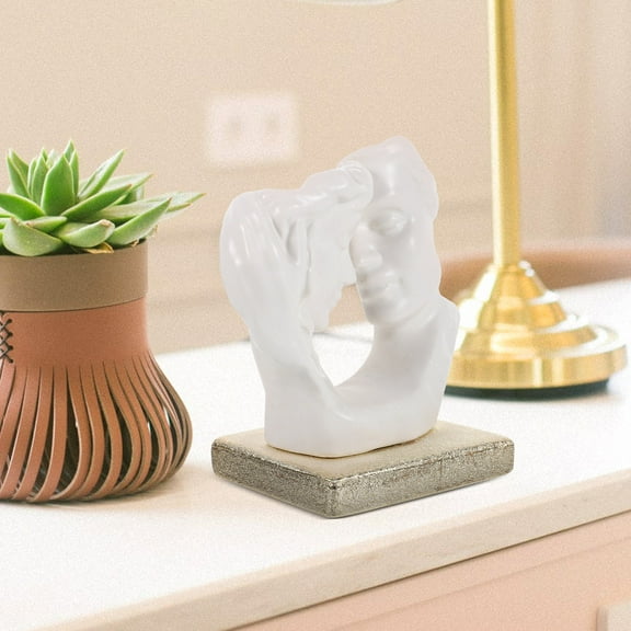 FRCOLOR Ceramic Couple Sculpture Sculptures Home Decor Lovers White