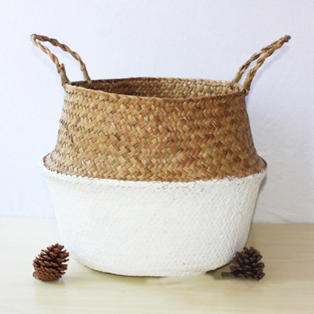 Cache-Pot En Osier Tressé Main - Panier Décoratif Polyvalent Pour Plantes D'Intérieur - 26x26x18 Cm - 13