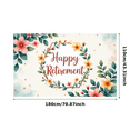 thumbnail image 3 of Floral Design Happy Retirement Banner Decorative Flowers Leaves for Retirement Party Indoor Decoration Celebration, 3 of 7