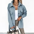 thumbnail image 2 of Womens Corduroy Shirt Long Sleeve Button Down Shirts Casual Jacket Tops Shacket, 2 of 7
