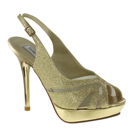 Touch Ups Womens Virginia Platform Pump, Gold,7.5 M US